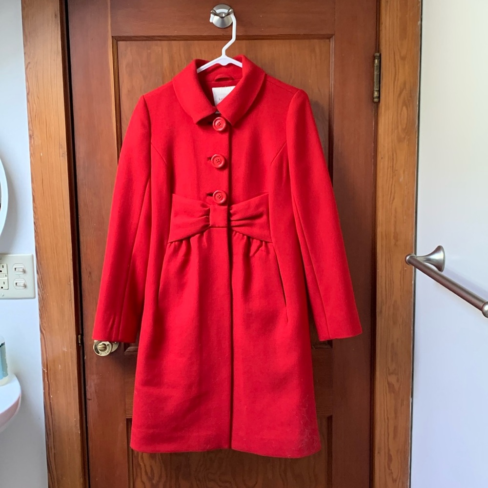 Kate Spade dress coat w bow detail - size 4